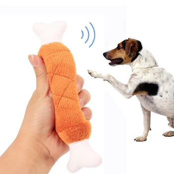 

1PC Toy Cats Dog Soft Fleece Toy Home Playing Squeeze Sound Toys Cute Bone Pattern Dog Toy Pets Funny Squean Pet Supplies