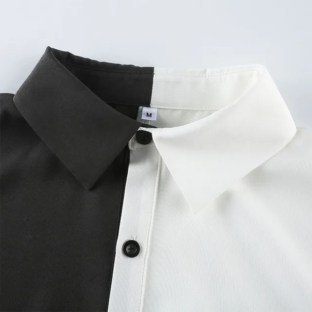 Harajuku Black & White Shirt Mini Dress 6