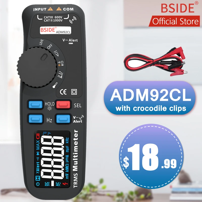 Цифровой мультиметр BSIDE ADM92CL цифровой RMS с цветным дисплеем Автоматический