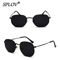 Hexagon mężczyźni kobiety okulary kwadratowe wielokąta okulary marka projektant odcienie Retro metalowa rama okulary TOP UV400 de sol hombre 2