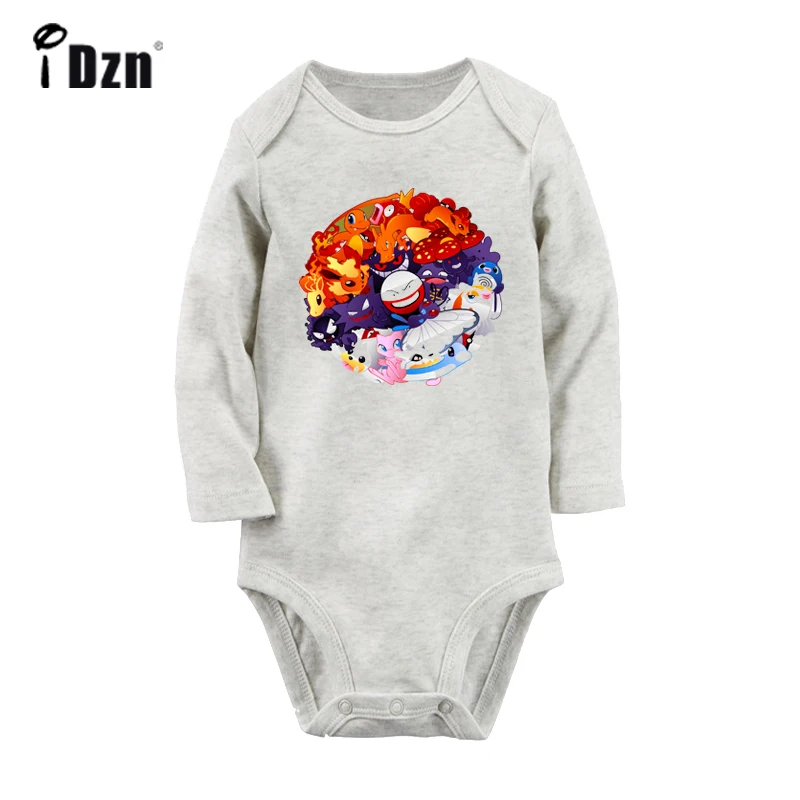 YbBaby1267GC Аниме Пикачу Покемон мяч покебалл дизайн для новорожденных боди малышей с длинным рукавом Комбинезоны Хлопок одежда подарок - Цвет: YbBaby1267GC