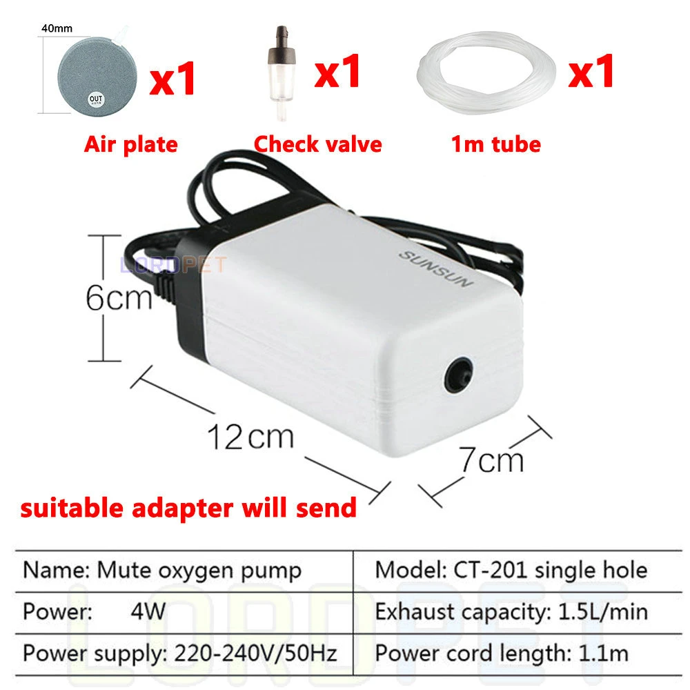 Sunsun Air Pump Aerator Adjustable Oxygen Pump Ultra Silent Air Compressor Single Double Four Outlet 220v For Fish Tank - Цвет: ct20102