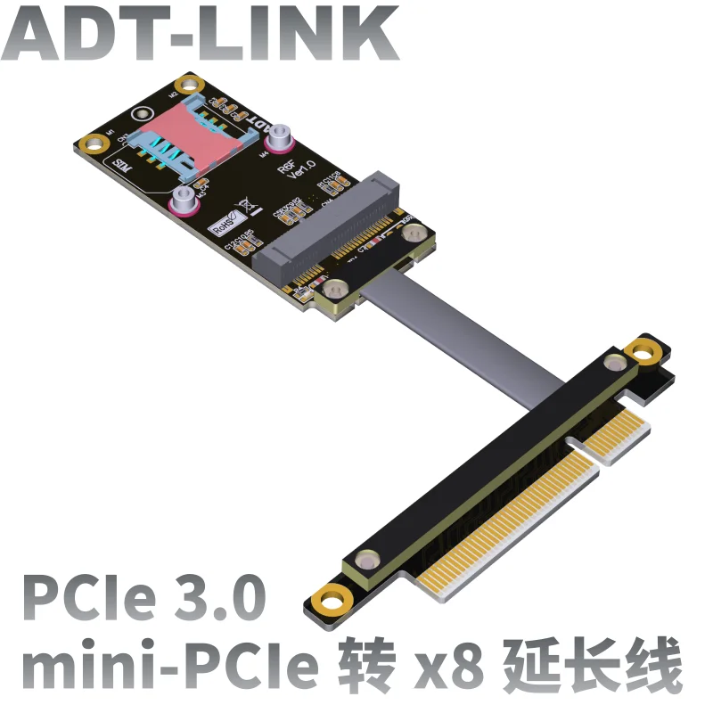 New PCIe 3.0 x8 To Mini-PCIe Extension Wireless Network Card SSD PCI-e 8x To MPCIe Riser Cable Flexible Flat Connector Adapter