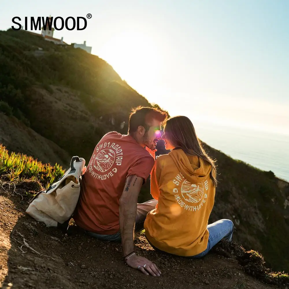 Мужская футболка с надписью SIWMOOD летняя дышащая из 100% хлопка одежда для