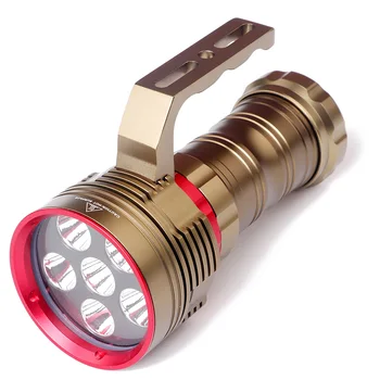 

Hot Sale 6000 Lumens 6 PCS XML L2 IP68 Portable 18650 Aluminum Scuba Diving LED Flashlight With Handle