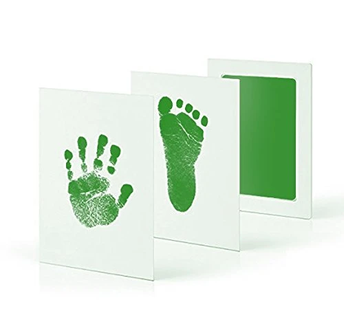 Уход за ребенком нетоксичный отпечаток руки ребенка отпечаток ноги отпечаток комплект Детские сувениры литье новорожденный штемпельная подушка для отпечатка ноги младенческой глины игрушка Подарки - Цвет: Green
