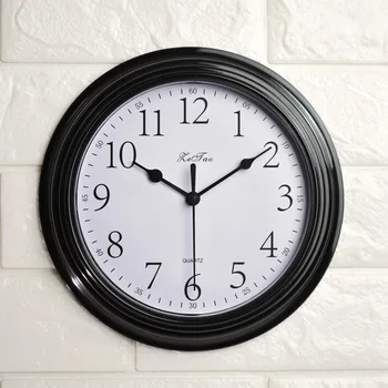 

Living Room with Simple Silent Quartz Clock Fashion Creative Wall Bedroom Watch Circular Digital Clock 9 Inches