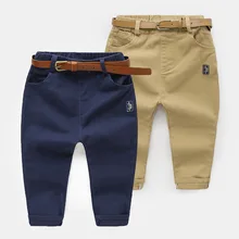 Autumn And Winter New Style Childrenswear Children Baby 1-Year-Old 3 Small CHILDREN'S BOY'S Kaki Casual Gentleman Long Pant