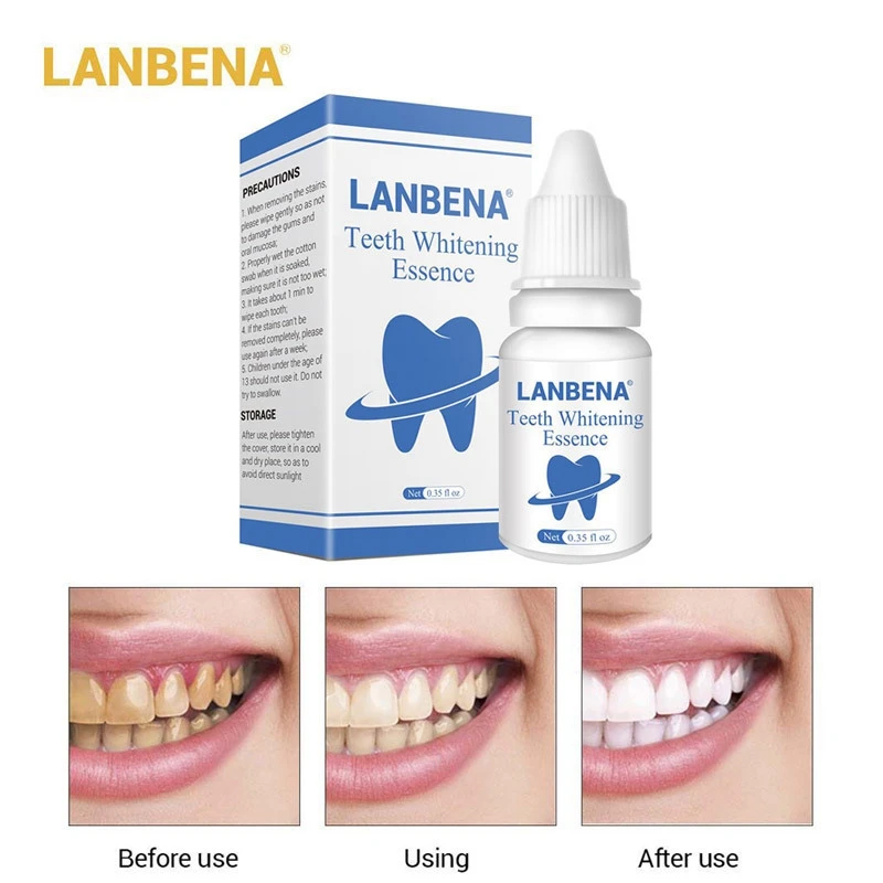 LANBENA отбеливающая эссенция для зубов сыворотка для гигиены полости рта удаляет пятна зубной щетки чистка зубов отбеливание