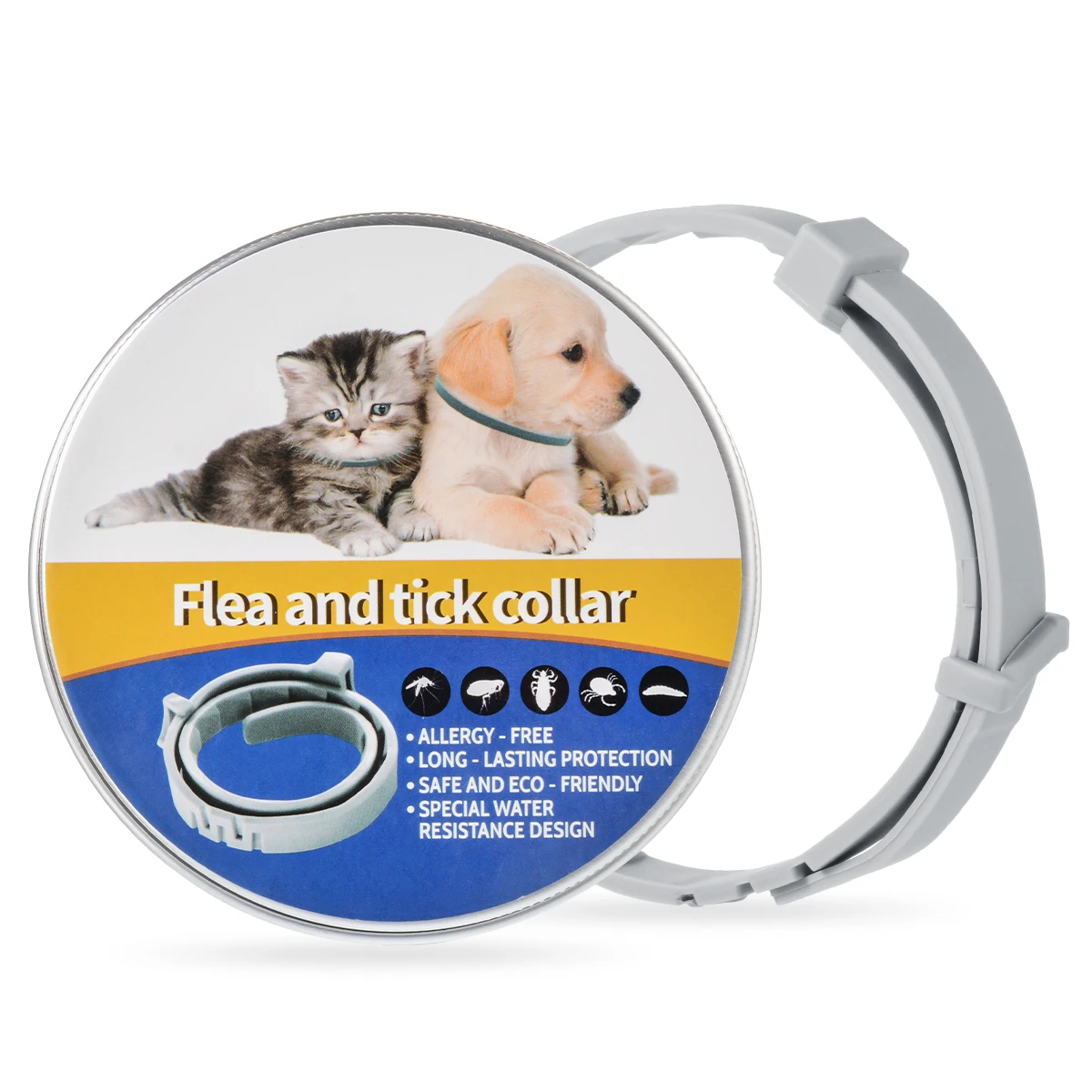 1/2Pcs Pet Cat Dog Collar Anti Flea Ticks Mosquitoes Outdoor Protective