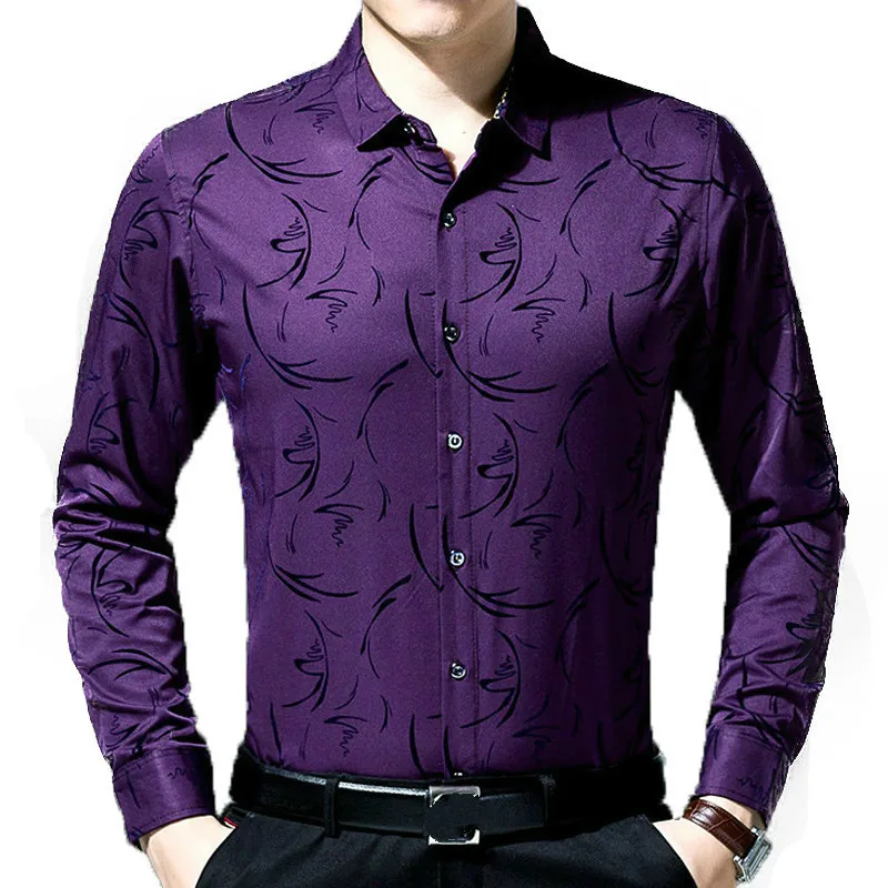 Мужская модная брендовая Повседневная Деловая приталенная рубашка camisa с длинным