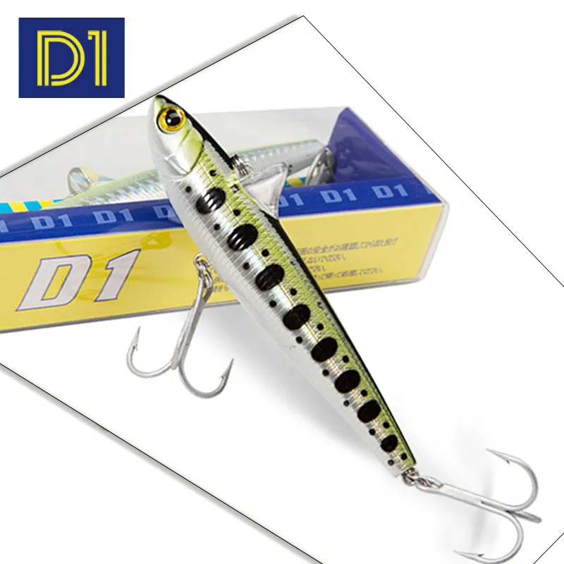 D1 Sinking Rolling Fishing Lure 100mm 30g heavy pencil with dorsal fin vib  Hard bait for lake stream sea beach