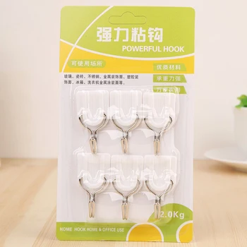 

6pcs Strong Self Adhesive Door Wall Hanger Hook For Home Kitchen Storage Hanging Kitchen Bathroom Accessories Home Organizer