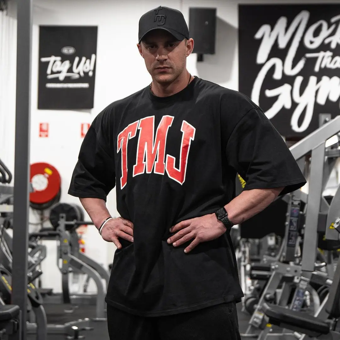 2021 New Brand Gym Clothing Fitness Mens Oversized T Shirt Outdoor Hip