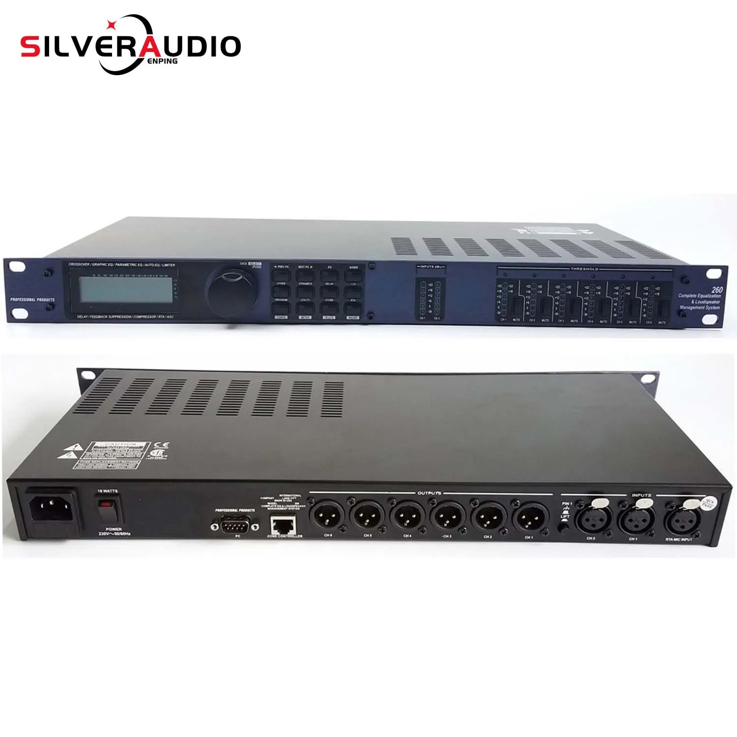 Processador para sistema de áudio 110v, EQs, Crossover, Delay e outros, DBX