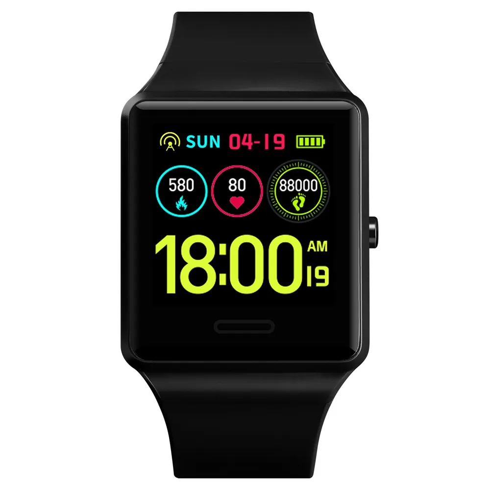 

Bluetooth IOS Android Message Reminder Waterproof Calories Fitness Tracker Rubber Men Sports Digital Smart Wristwatch