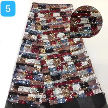

2019 High Quality YYZ08992 Nigerian French 3D sequins Lace Fabric Luxury embroidered Net Lace fabric