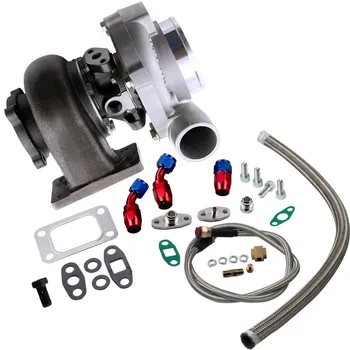 

GT30 GT3037 GT3071R GT3076 Turbo charger Floating Wet Bearing Turbocharger Oil Return Feed Line Kit A/R .60 .82