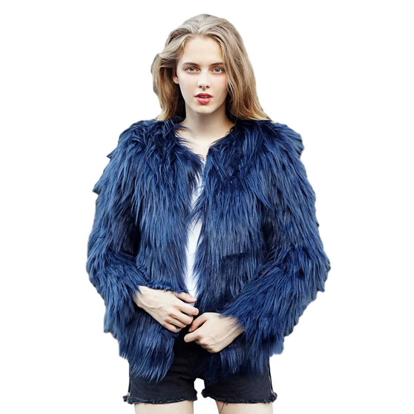 

0.74 KG!! Thick Classic Women's Faux Fur Coat Winter Long Sleeve O Neck Fur Jacket Woman 2020 New Warm Solid Korean Girl Coats