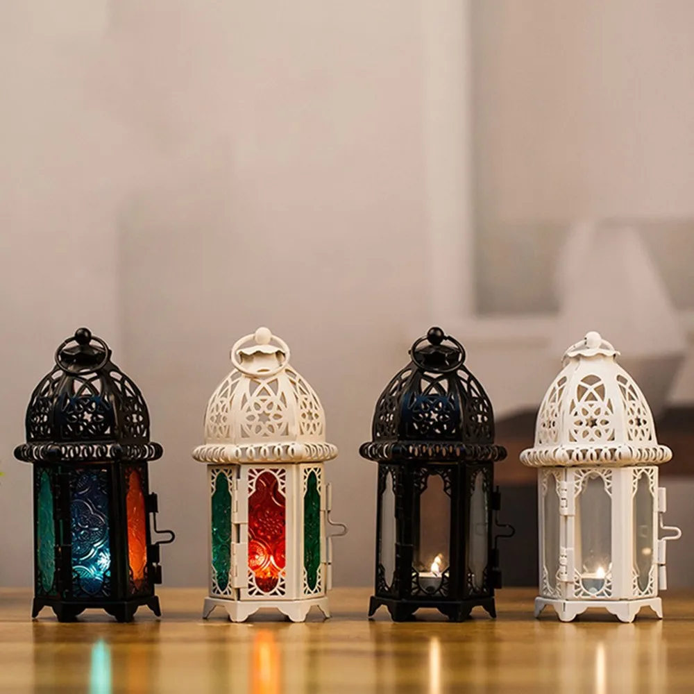 Модный Подсвечник Классический марокканский ветрозащитный подсвечник Votive Железный стеклянный подсвечник для подсвечника