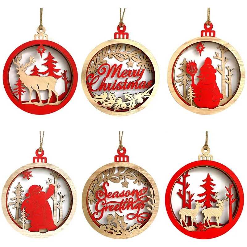 Рождественские деревянные украшения для рождественской елки подвесные бирки