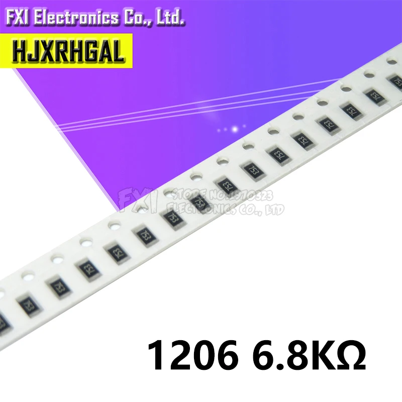 100 шт. 1206 SMD резистор 6 8 K ohm Резистор проволочного чипа 0 25 W 1/4W 6K8 новый оригинальный