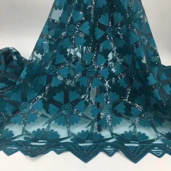 

African tulle lace fabric For Women dress High Quality Nigerian french Lace Fabric With sequence african Net Lace Fabric