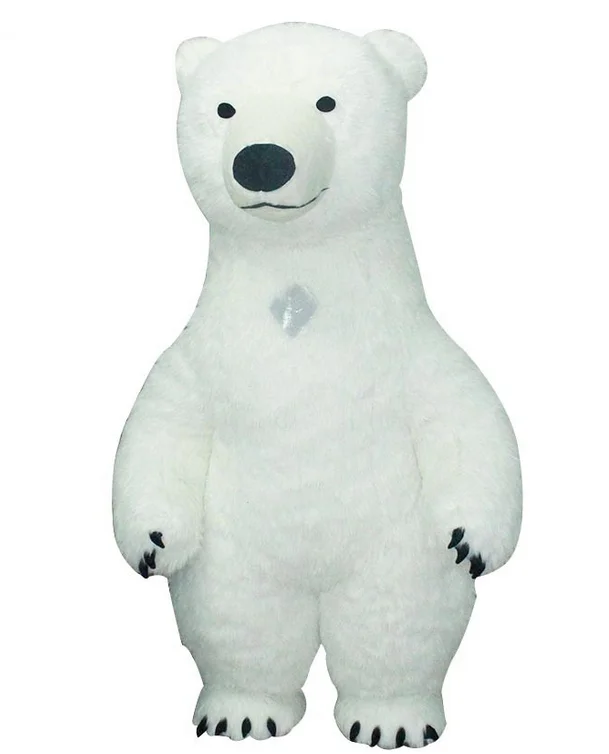 Надувной костюм полярного медведя, костюм животного для взрослых, косплей, вечерние костюмы для игр, одежда для рекламы, карнавал, Хэллоуин, Рождество - Цвет: Short Fur