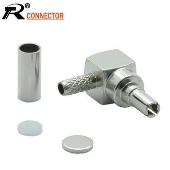 

10pcs/lot Nickel Plated 90 Dergree CRC9 RF Connector CRC9 Male Right Angle Crimp for RG316 RG174 RG178 RF Coaxial Cable Adapter