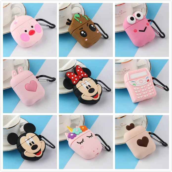 Чехол для наушников для Airpods, чехол с милым мультяшным котом и Мышкой, чехол для наушников для Apple Air pods 2 Earpods 3D Bear, аксессуары для наушников