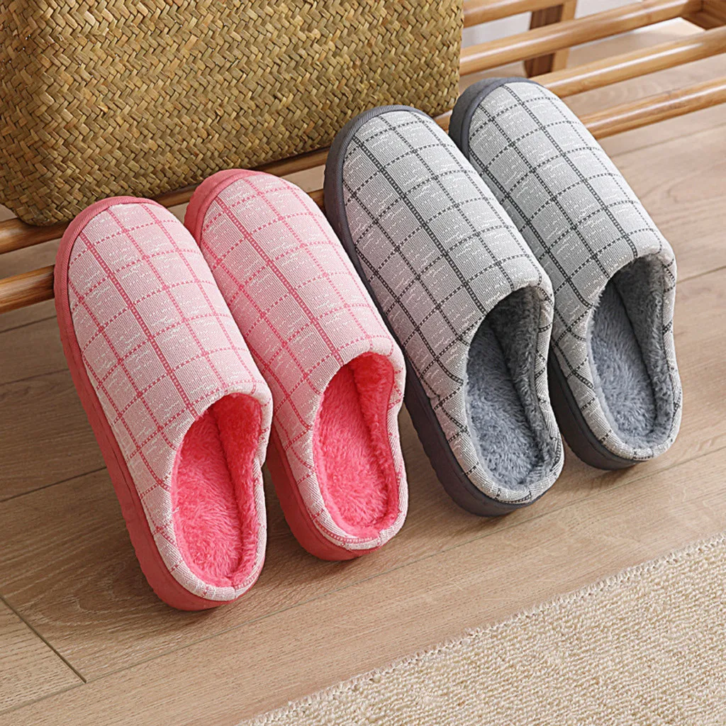 Warm Slippers Mens Women's Cute Warm Cotton Soft Plush Home Slippers Indoor Outdoor Chaussures Femme Pantoufles Femme