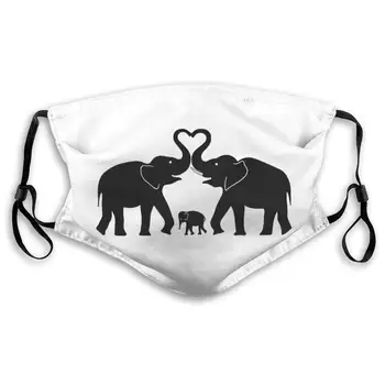 

Old Elephant And Young Elephant Print Mouth Masks With Filter Washable And Reusable Anti Dust Breathable Mask With Adjustable