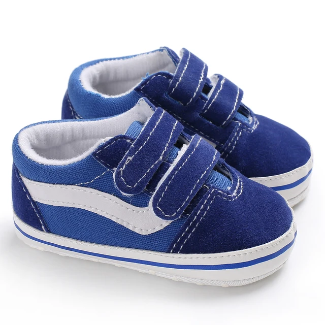 Baby Shoes Boy Newborn Infant Toddler Casual Comfor Cotton Sole Anti-slip PU First Walkers Crawl Crib Shoes Baptism Slippers C-434 blue