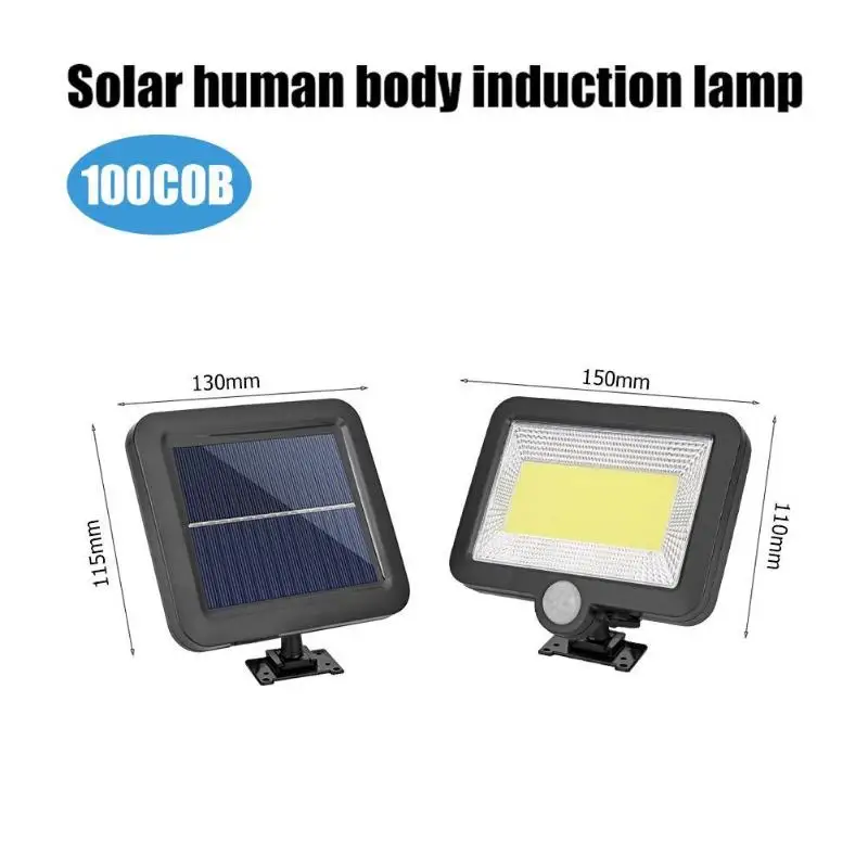 

2pcs 100LED Outdoor Courtyard Solar Energy Powered Wall Lamp Motion Sensor Waterproof Infrared Split Sensor Porch Light