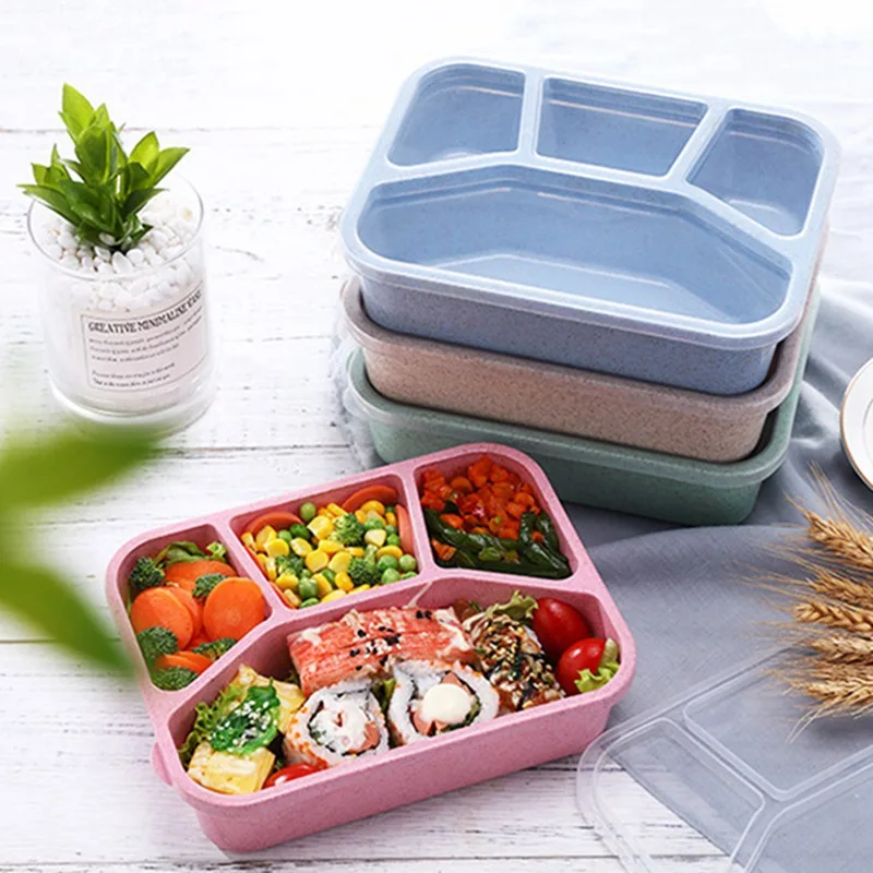 Лимит 100 Горячая Пшеница микроволновая Bento коробка для пикника суши фруктовые пищевые ящики для хранения контейнеров контейнер Органайзер
