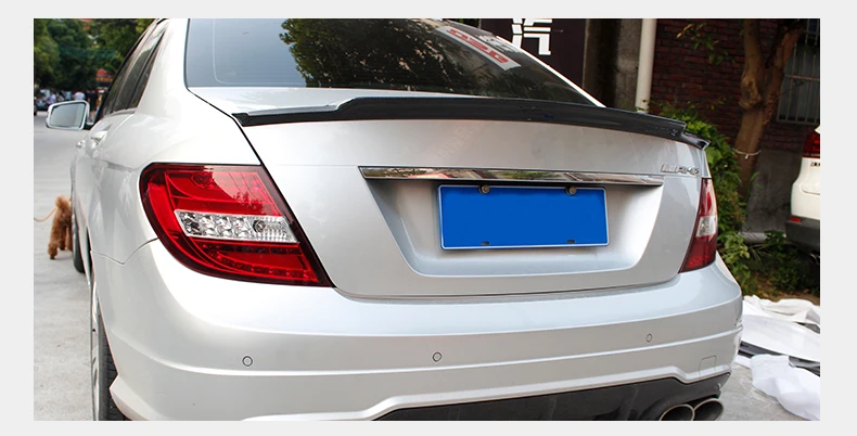 Карбон фибер R вид спойлер для Mercedes W204 седан задние Спойлеры крыльев для Benz C class 4 двери C180 C200 C260 2007