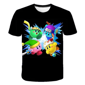 

4-14T girls boy kirby 3D t-shirt baby kids wear japan game kirby kids summer clothing tops fashion casual tshirt