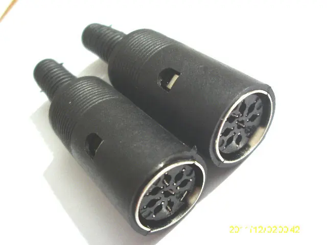 1000pcs 8Pin DIN Female Connector with black Plastic Handle adapter New