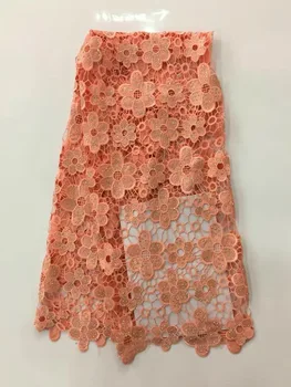

2019 Hot sale nigerian guipure cord swiss voile lace water soluble print african lace fabrics for dress 5yards R1238 latest