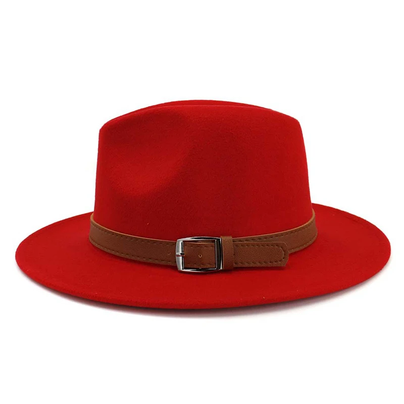 FS мужская фетровая шляпа для женщин, шерстяные фетровые шляпы, мужские Модные джазовые кепки с широкими полями, женские шапки, Осень-зима