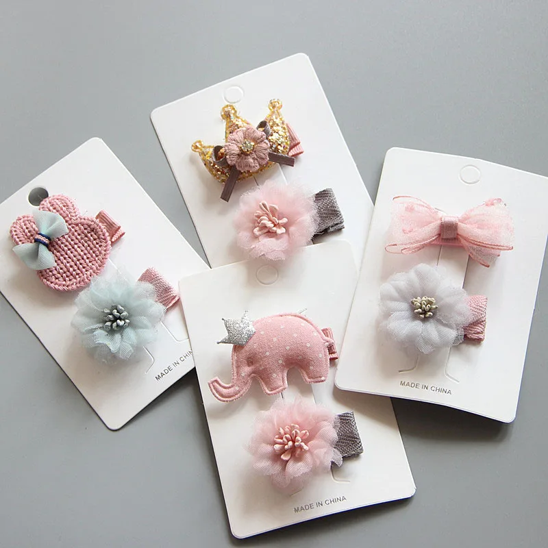 

2Pcs/Set Lace Baby Hair Clips Girls Bows Haarspeldjes Hairpin Kids Crown Barrettes Baby Beautiful Princess Hair Accessories