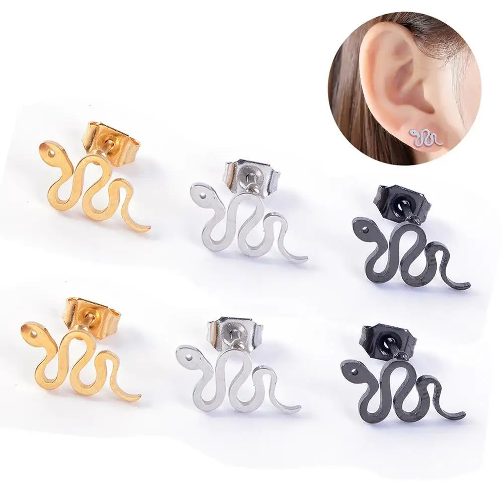 2018 New Design Fashion Anti-allergy Snake Shape Pendant Animal Stud Earrings For Women Statement Ear Jewelry Brincos | Украшения и