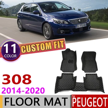 

Custom Leather Floor Mats for Peugeot 308 T9 5 Seats 2014~2020 Auto Foot Pad Carpet Cover Accessories 2015 2016 2017 2018 2019