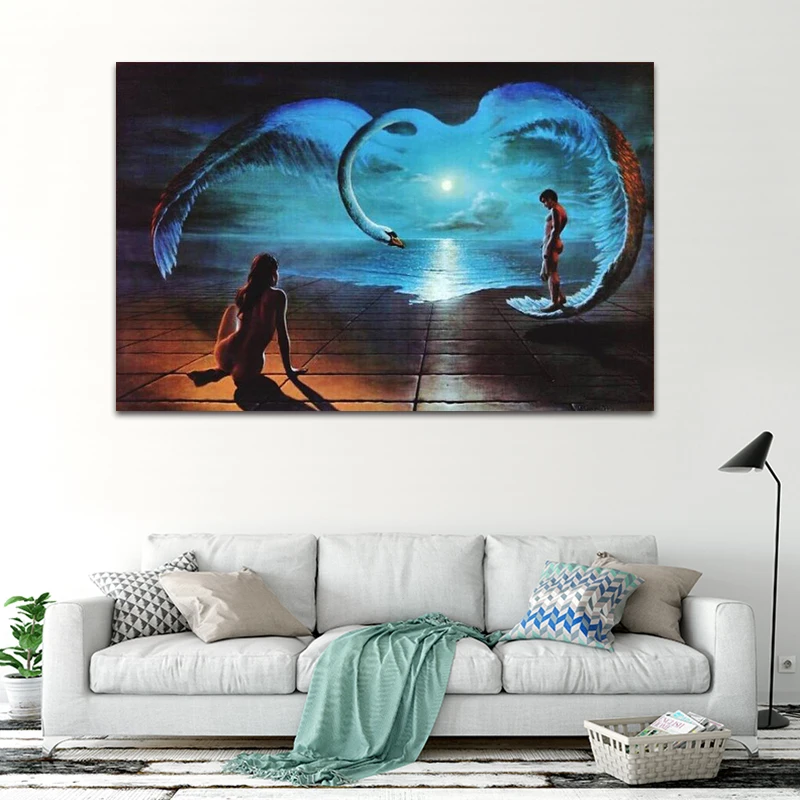 DIY colorings pictures by numbers with swan picture drawing Relief painting by numbers framed Home