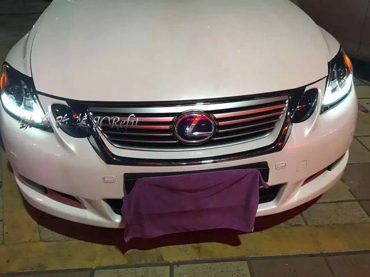 Автомобильный Стильный чехол на головную лампу для Lexus GS350 2006-2012 фары светодиодный фары DRL Объектив Двойной Луч Биксенон HID автомобильные аксессуары