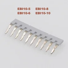

2pcs Side Plug-in Connector EBI10-5/6/8/10 For UK Din Rail Screw Terminal block bornier Center short circuit connection strip