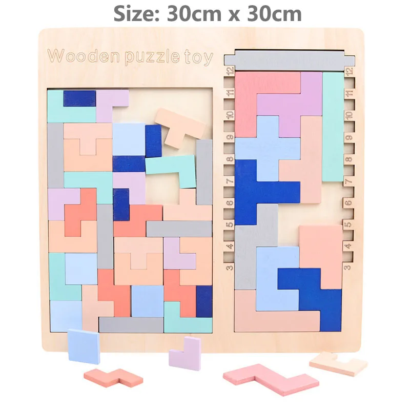 Горячая Распродажа Новая умная доска головоломка деревянная игрушка классическая головоломка тетрис Дети Обучающие Развивающие игрушки для детей головоломки игры - Цвет: MG-Style B
