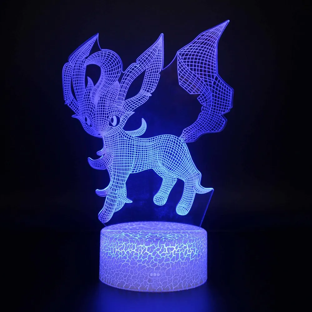 3D USB акриловый ночной Светильник Покемон s Настольный безделушки светодиодный светильник настольные лампы для спальни офисный Декор подарок красочная лампа орнамент