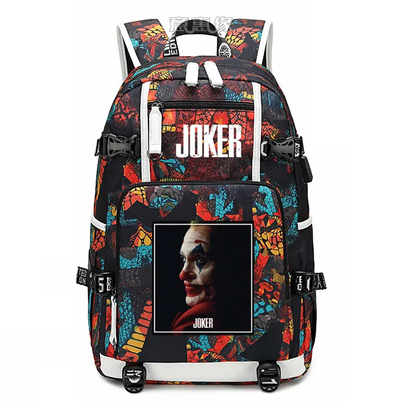 Новинка, рюкзак joker Joaquin Phoenix, сумка для ноутбука, мужские дорожные сумки, USB, Оксфорд, рюкзак