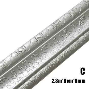 

Wall Trim Line Skirting Border 3D Pattern Sticker Decoration Self Adhesive Durable Waterproof Strip XH8Z